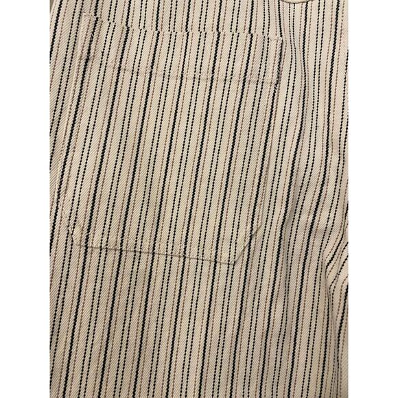 Rebecca Taylor Striped Jeans US 2 Cream Wide Leg Twill Pants Boho Preppy Coastal - Picture 15 of 16